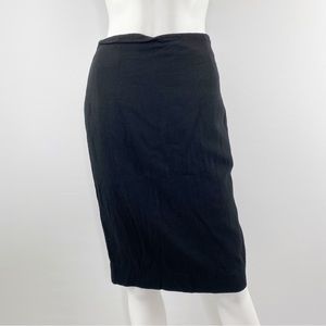 Vintage Mimmina Size 2 Black Pencil Skirt 100% Wool Made in Italy